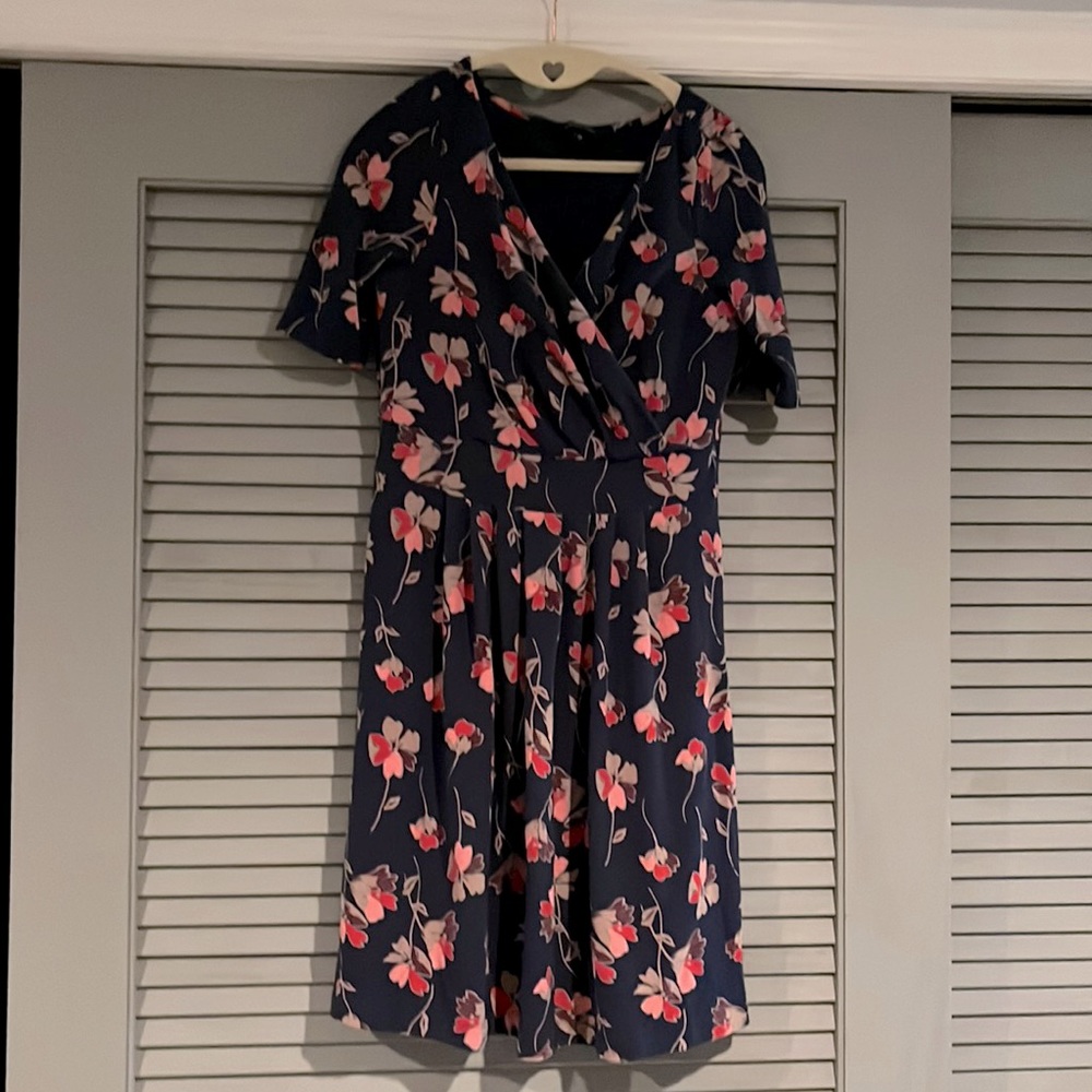 Navy Blue Floral Dress